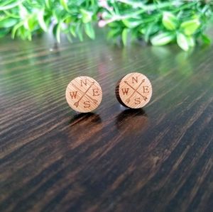Etched Wooden Earrings